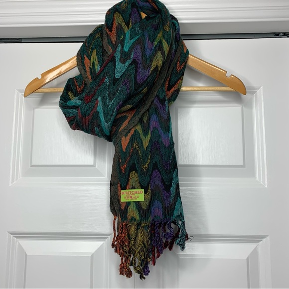 Accessories - Bewitched Multicolor Zigzag Patterned Scarf Women’s Size OS